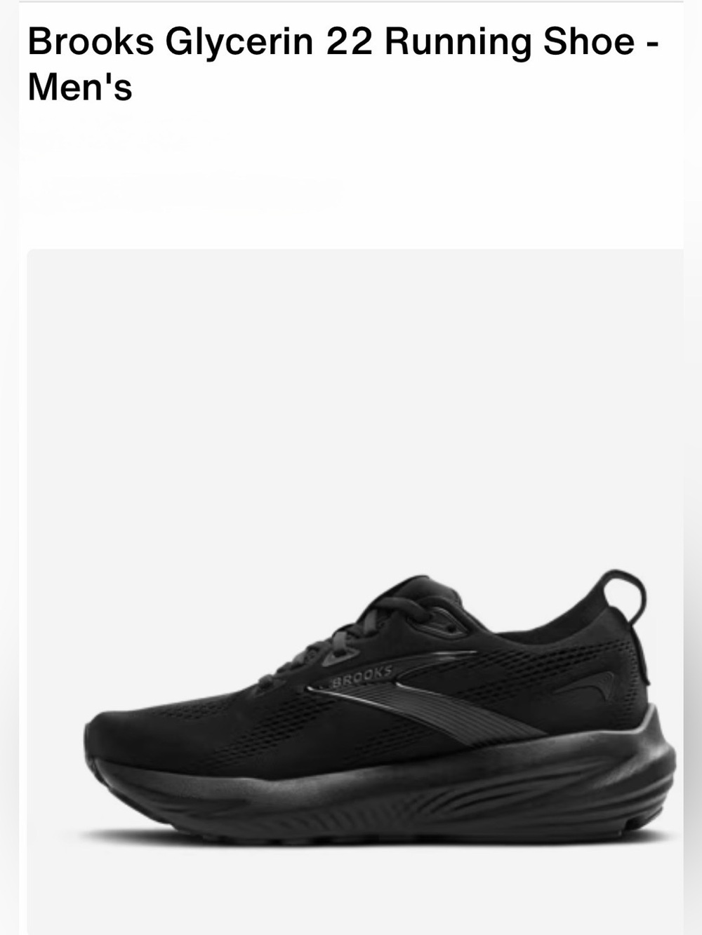 Brooks Men's Glycerin 22 Running Shoes - Black